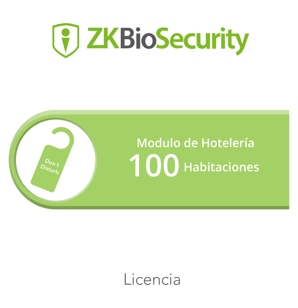 Licencia para ZKBiosecurity para modulo de hoteleria para 100 habitaciones