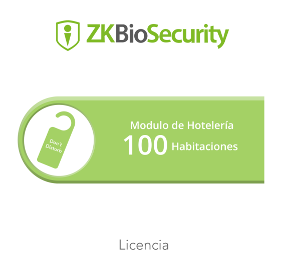 Licencia para ZKBiosecurity para modulo de hoteleria para 100 habitaciones