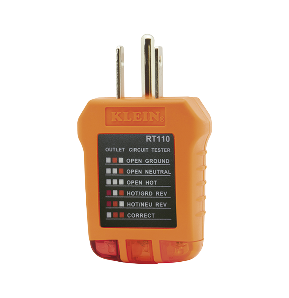 Probador de Tomacorrientes Estándar con Secuencia de Luces para Indicar un Cableado Correcto/Incorrecto.