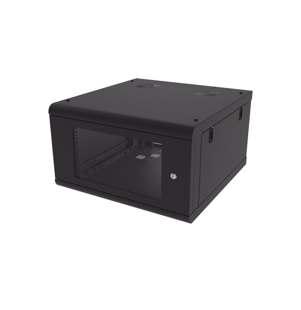 Gabinete de Pared con Puerta de Cristal Templado 6U Rack 19"