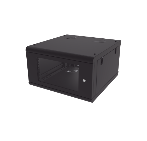 Gabinete de Pared con Puerta de Cristal Templado 6U Rack 19"