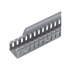 Canaleta Ranurada de PVC sin Tapa Tipo H 1828.8mm Gris - Tu Solución de Cableado