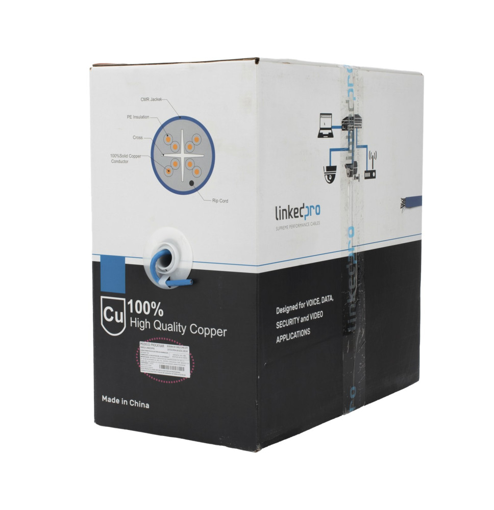 Bobina de Cable U/UTP Cat6A 305 Metros - Alta Velocidad