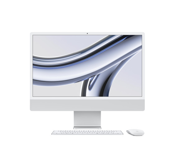 Apple iMac ALL-IN-ONE M3 8-core CPU 10-core GPU 256GB SSD 8GB 24" (4480x2520) 4.5K RETINA MacOS SILVER Keyboard Mouse SPANISH (C