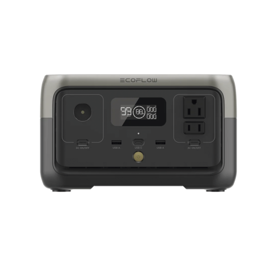 EcoFlow River 2 | Estación de Energía Portátil 256Wh Litio LFP / 2 AC 300 W (Max. 600W) / 1 USB-C 60W / 2 USB -A 12W /