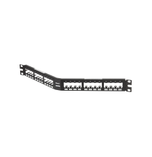 Panel de Parcheo Modular Mini-Com Angulado 24 Puertos - Totalmente Blindado