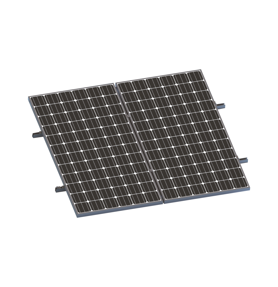 Kit De Minirieles Para Panel Solar Arreglo 1X2 Para Instalación Plano En Lámina