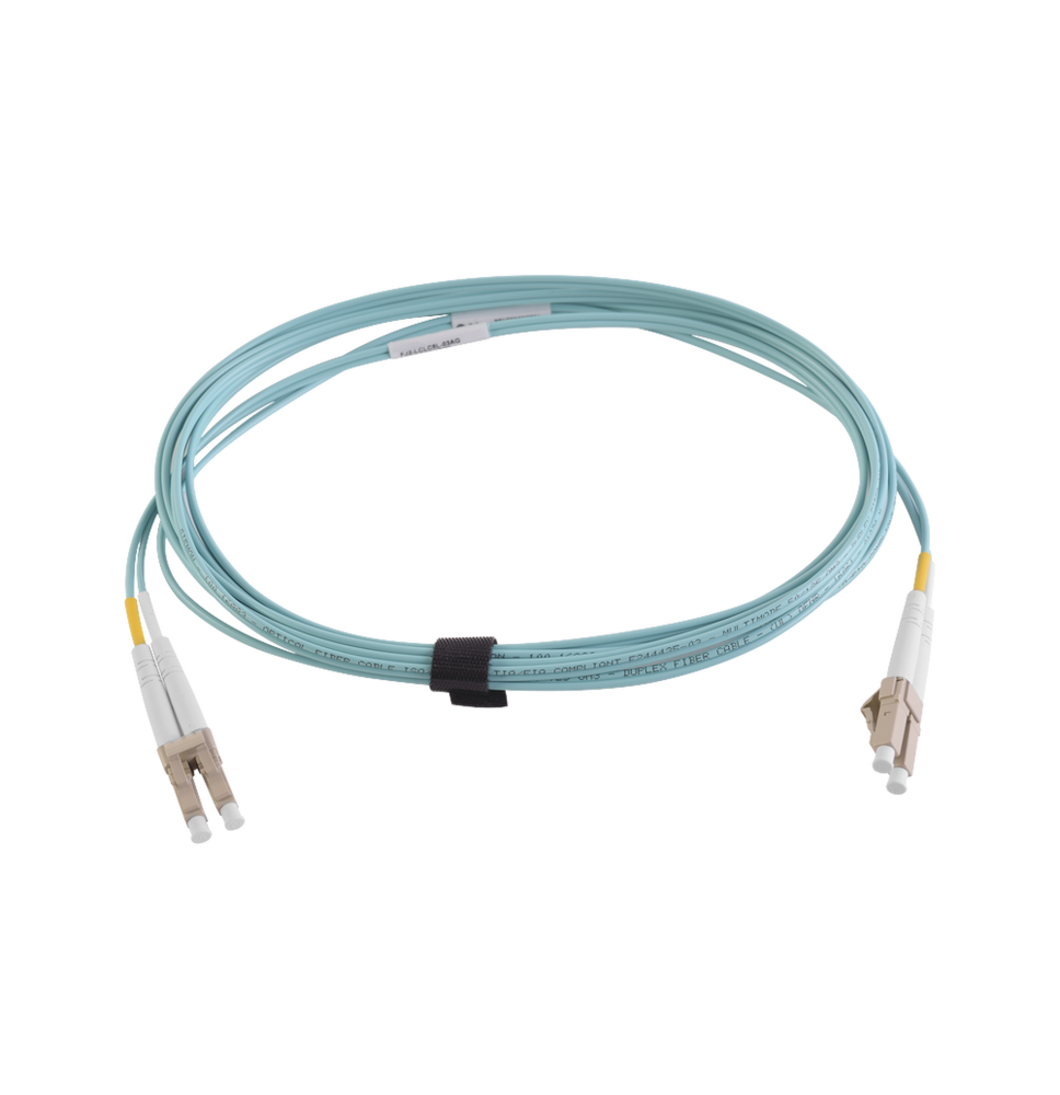 Jumper de Fibra Óptica Multimodo OM4 LC-LC Duplex 10 Metros Aqua