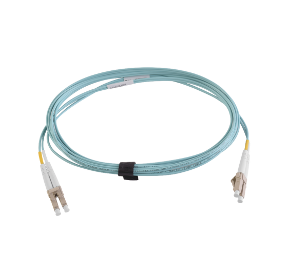 Jumper de Fibra Óptica Multimodo OM4 LC-LC Duplex 10 Metros Aqua