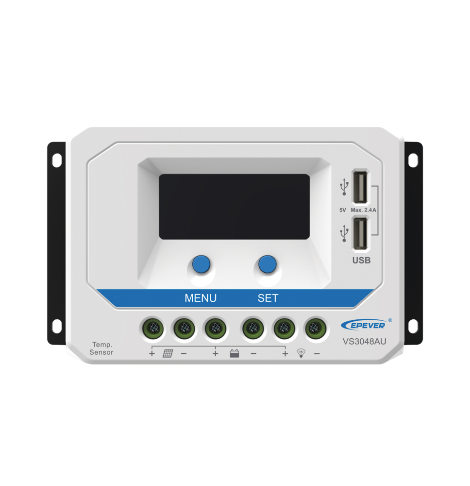 Controlador Solar de Carga PWM 12/24/36/48 V 30 A, Salida USB, con Display