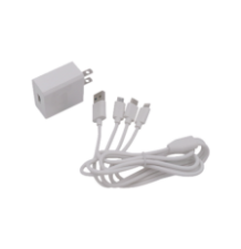 Cargador de pared USB de 5 Vcc 2A / Multi-puertos / USB-C / Micro USB / Tipo C / Lightning (iPhone) / Extensión de