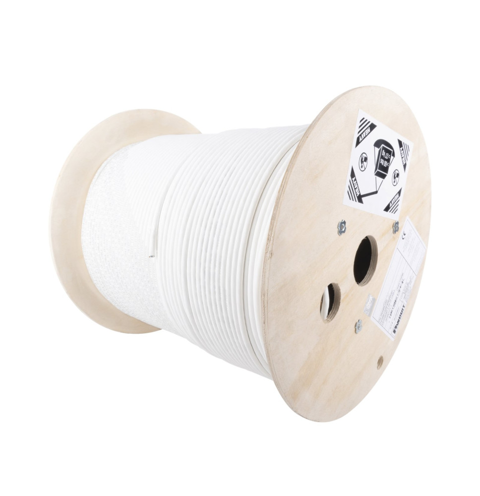 Bobina de Cable Blindado S/FTP Cat7 4 Pares - 500 Metros Blanco