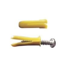 Paquete de 20 taquetes amarillo  1" y 20 tornillos 8mm x 1"