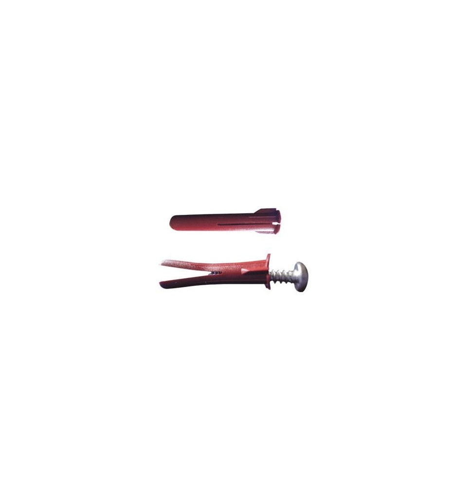 Paquete de 10 taquetes rojos 1 1/2" y 10 tornillos 10mm x 1 1/2" (1103-05002)