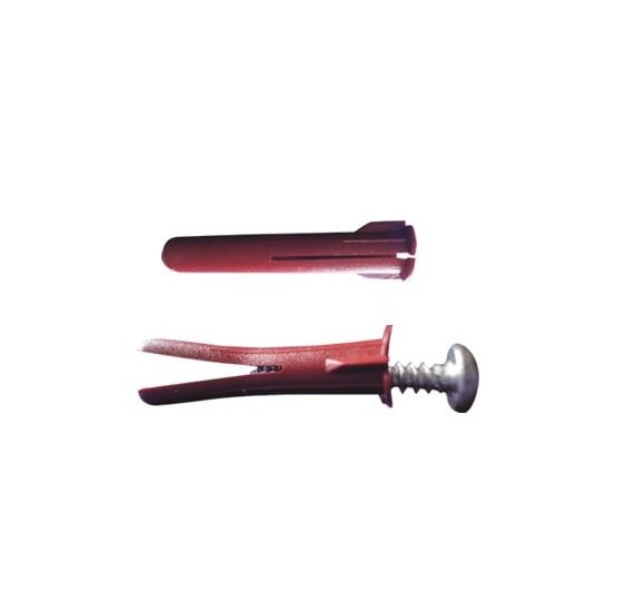 Paquete de 10 taquetes rojos 1 1/2" y 10 tornillos 10mm x 1 1/2" (1103-05002)