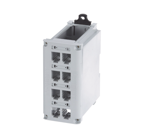 Panel de Parcheo Modular de 8 Puertos Mini-Com en Riel DIN | Compra en Línea