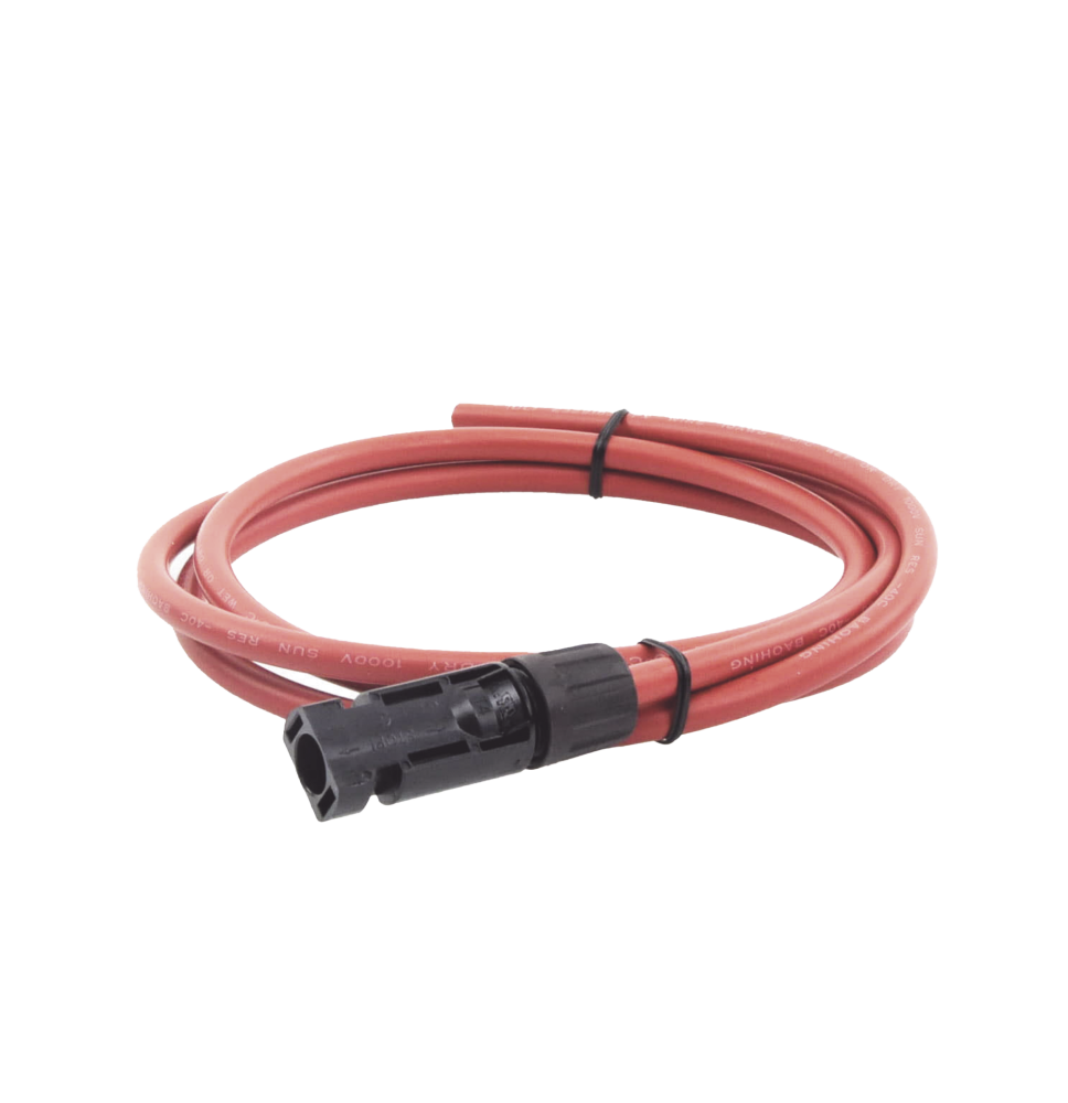 Cable Fotovoltaico, 1.5 m, Rojo, Calibre 10 AWG con Terminal MC4-M en un Extremo