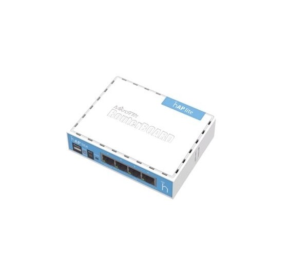 (hAP Lite) 4 Puertos Fast Ethernet y  Wi-Fi 2.4 GHz 802.11 b/g/n