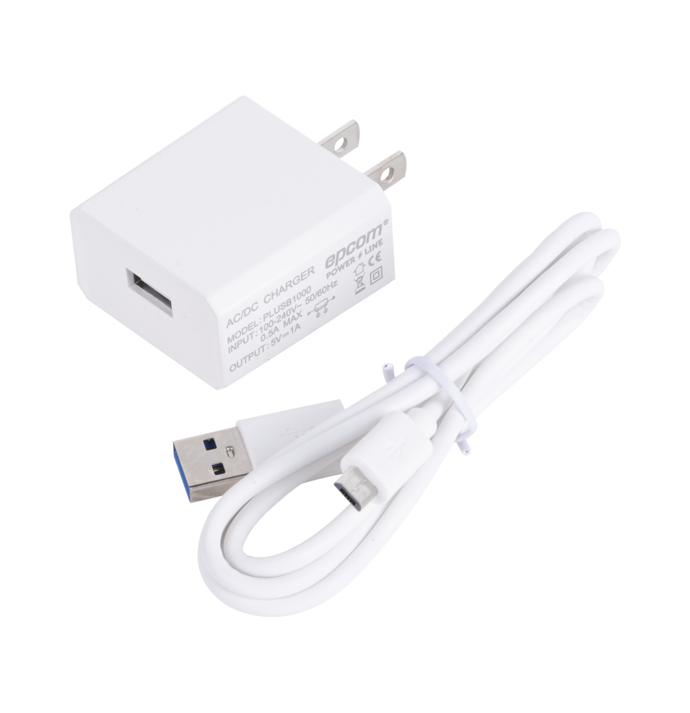 Cargador Micro-USB Profesional de 1 Puerto / 5 VCC / 1 Amper Para Smartphones y Tablets / Voltaje de Entrada de 100-240