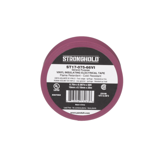 Cinta Eléctrica STRONGHOLD para Aislar, de PVC, Uso General Reparación y Mantenimiento, Grosor de 0.18mm (7 mil), Ancho