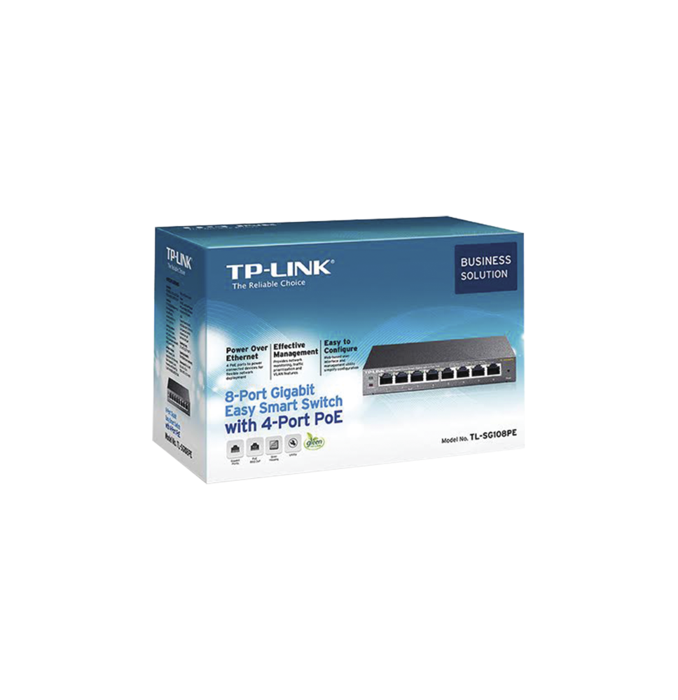 Easy Smart Switch PoE JetStream , 8 puertos 10/100/1000 Mbps  55 W