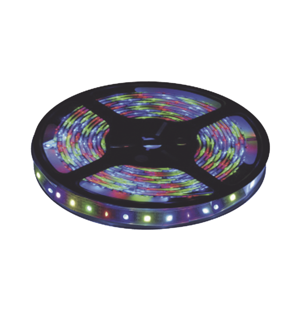 Tira Led  Multicolor de 5 m / Uso Interior / Potencia 22 W / 900 lm/ 12 V CD / IP 20 / Necesario transformador (no