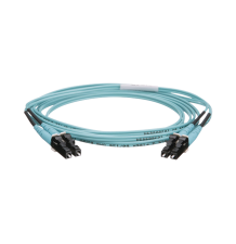 Jumper de Fibra Óptica Multimodo 50/125 OM4 LC-LC Duplex 2 Metros Aqua - OFNR