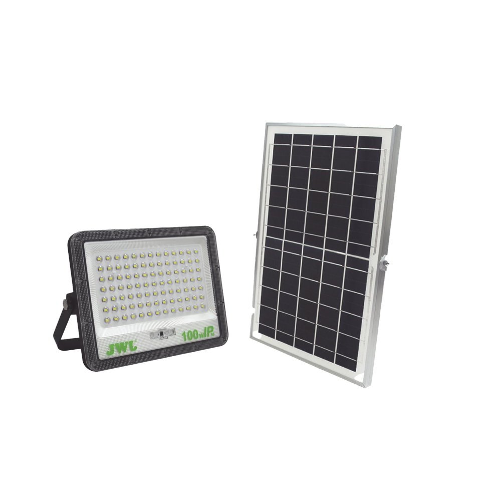 Reflector con Panel Solar 100 W /  Batería 3.2  V CD / T.C.C. 6 500 K / IP66.