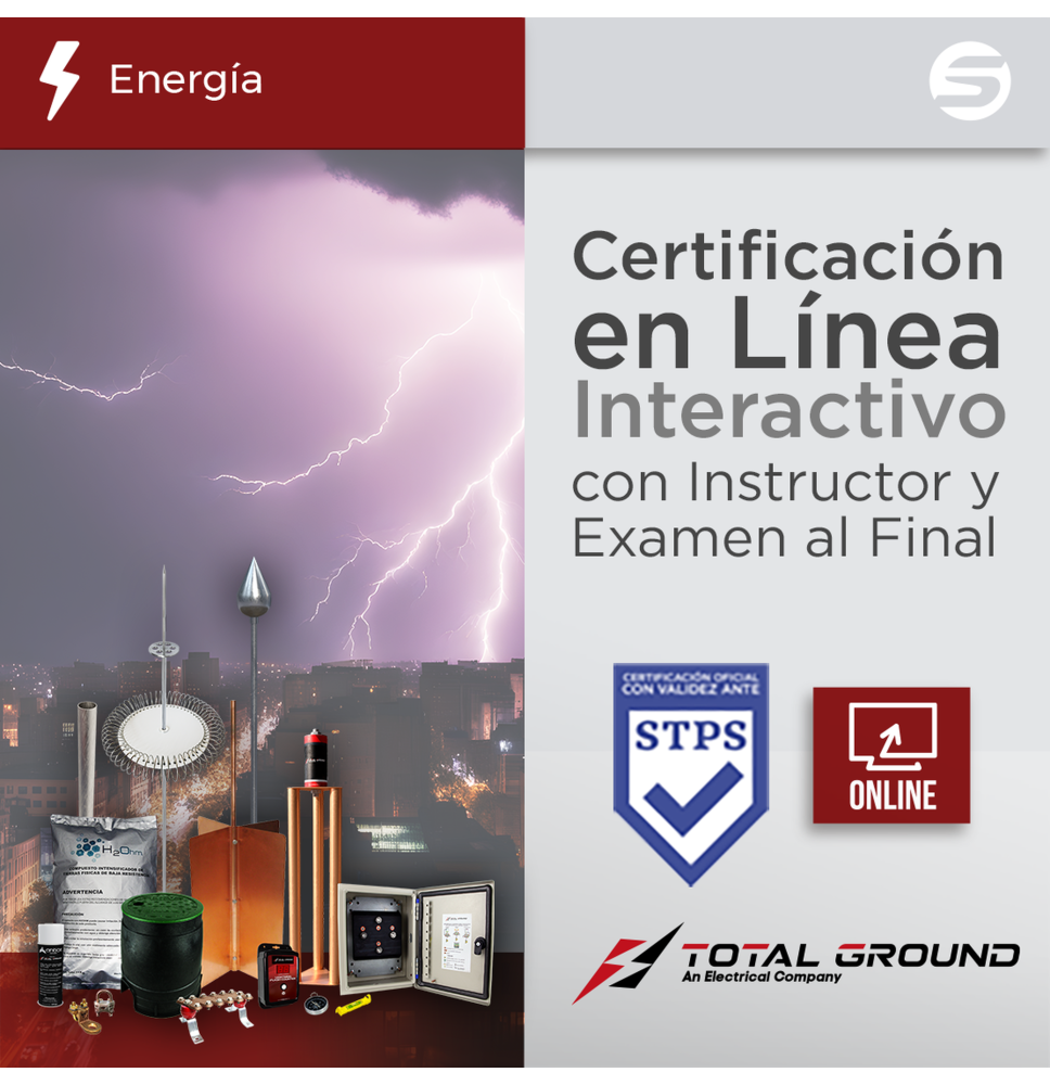 Certificación Virtual en Tierras Físicas y Pararrayos Total Ground (Válida Ante Secretaría del Trabajo)