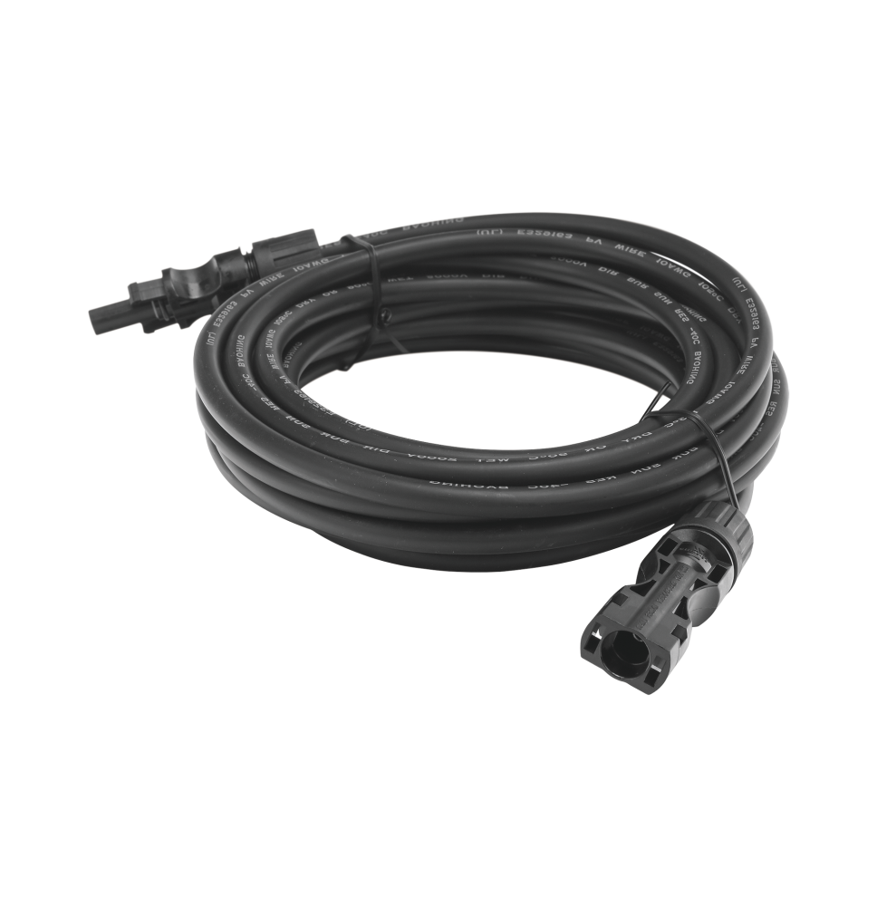 Cable Fotovoltaico 2.5 m, Negro, Calibre 10 AWG con Terminales MC4 en Ambos Extremos