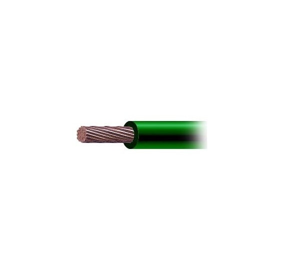 6 AWG / Cable Eléctrico / 1 Conductor /  Cobre /  Recubierto THW-LS / 19 Hilos / Color Verde / 100 metros