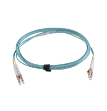 Jumper de Fibra Óptica XGLO OM3 LC-LC Duplex - 3 Metros Aqua