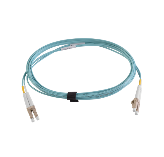 Jumper de Fibra Óptica XGLO OM3 LC-LC Duplex - 3 Metros Aqua