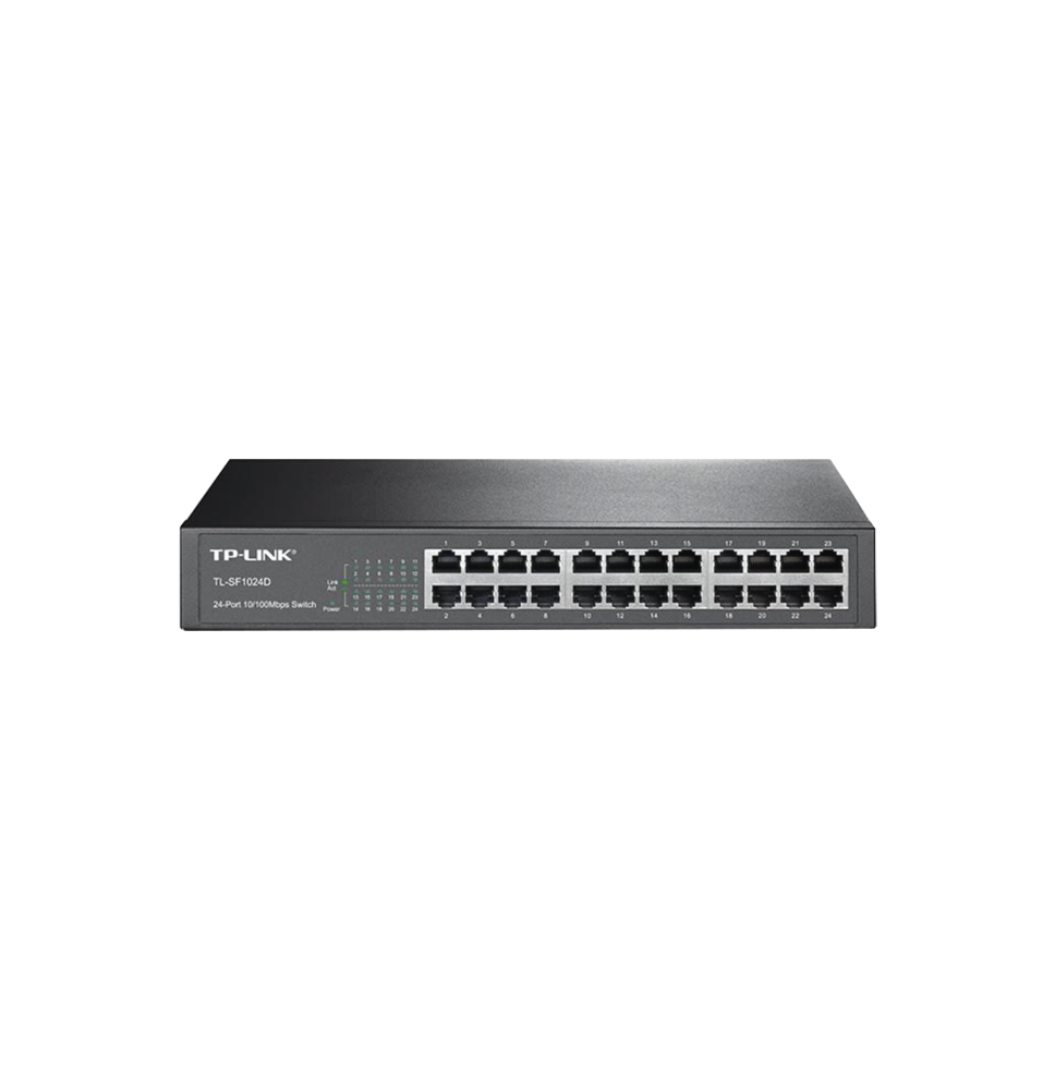 Switch no administrable de 24 puertos 10/100 Mbps para escritorio/rack