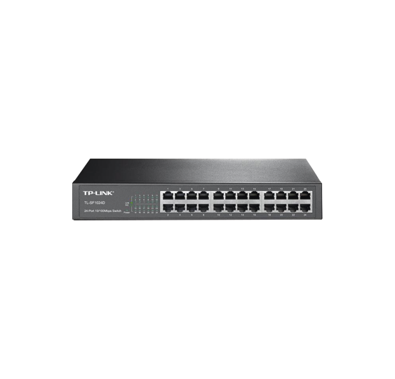 Switch no administrable de 24 puertos 10/100 Mbps para escritorio/rack