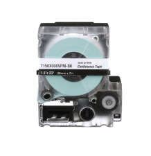 Casete de Etiquetas de Vinilo Negro sobre Blanco - 36 mm x 7.6 m | Tienda Online