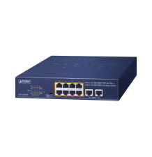 Switch no administrable PoE de 8 puertos 10/100/1000 Mbps con PoE 802.3af/at