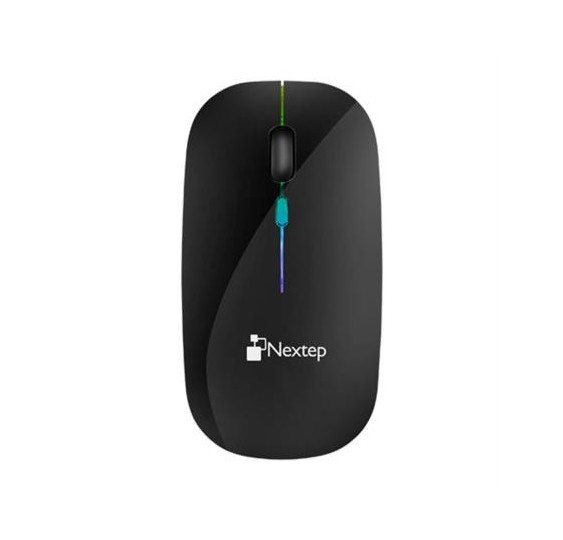 Mouse Inalámbrico Nextep NE-412N | Diseño Delgado y Silencioso | Iluminación RGB | 1600 DPI