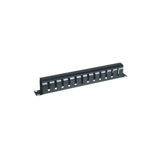 Organizador de Cables Horizontal de 1U para Rack de 19 con Cubierta Metálica