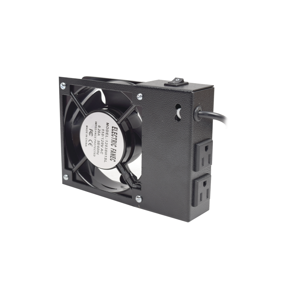 Ventilador 110 Vca con Clavija para Gabinete de Pared con 2 Tomas de Corriente