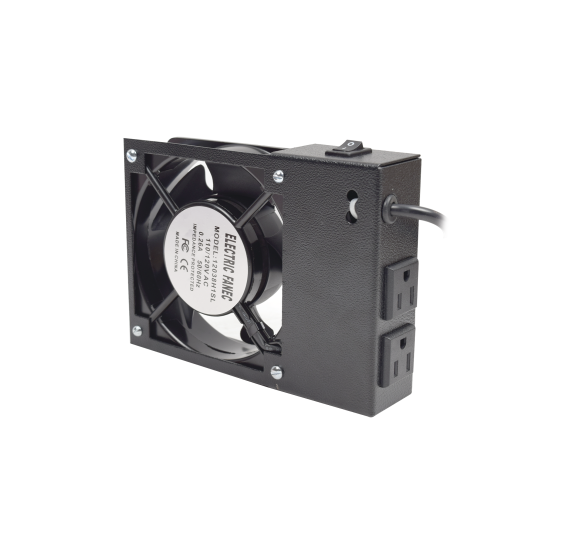 Ventilador 110 Vca con Clavija para Gabinete de Pared con 2 Tomas de Corriente