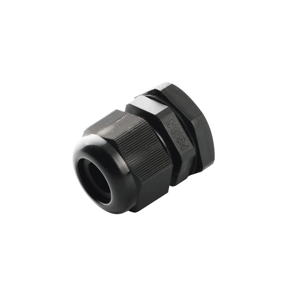 Conector Plástico Negro Tipo Glándula para Cable de 10 a 14 mm de Diámetro.