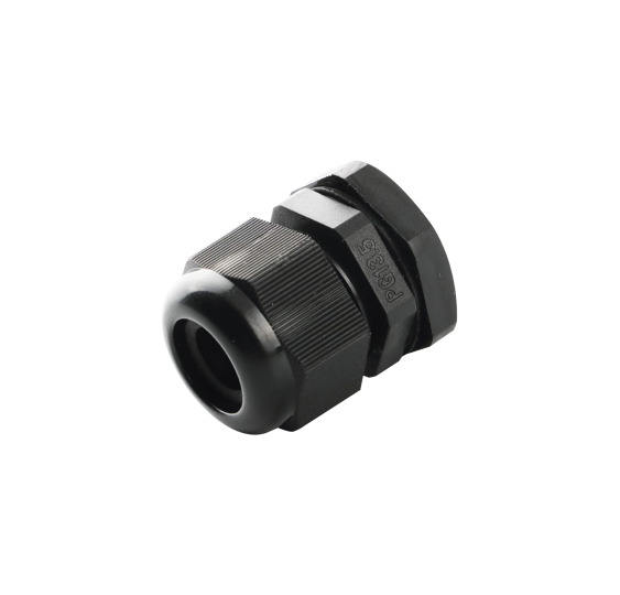 Conector Plástico Negro Tipo Glándula para Cable de 10 a 14 mm de Diámetro.