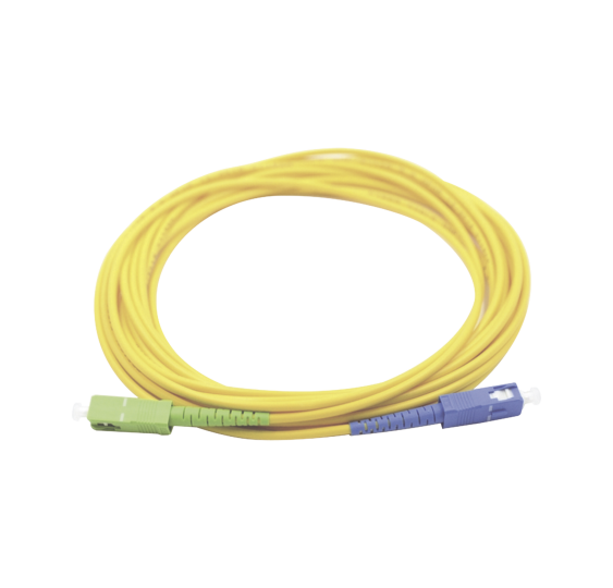 Jumper de Fibra óptica Monomodo SC/UPC-SC/APC Simplex, color amarillo 3 metros