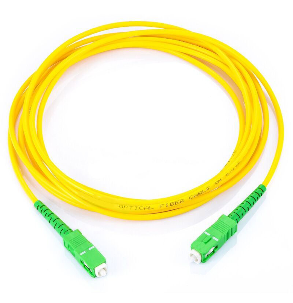 Jumper de Fibra óptica Monomodo SC/APC-SC/APC Simplex, color amarillo, 1 metro