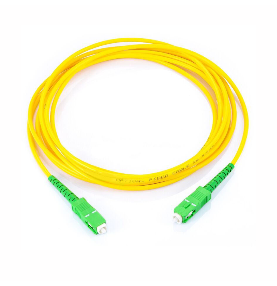 Jumper de Fibra óptica Monomodo SC/APC SC/APC Simplex, color amarillo, 2 metros