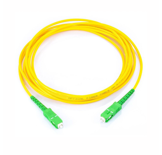 Jumper de Fibra óptica Monomodo SC/APC SC/APC Simplex, color amarillo, 2 metros