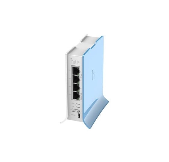 (hAP lite TC) 4 Puertos Fast Ethernet, Wi-Fi 2.4 GHz 802.11 b/g/n y base tipo Torre