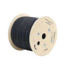 Carrete de 2 km de Fibra Óptica Aérea Tipo Drop Redonda (Figura 0) G.657A2, Monomodo, 1 Hilo, Forro de 3 mm