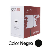 Bobina de Cable UTP 305 Metros (1000 Pies) / Cat 5E (24 AWG) / Color Negro / PE / Uso en Exterior / 100% Cobre / Aplicaciones de